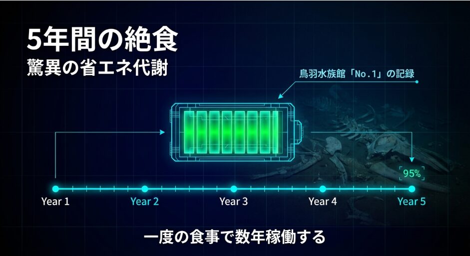 5年と数ヶ月にわたって一度も餌を食べ