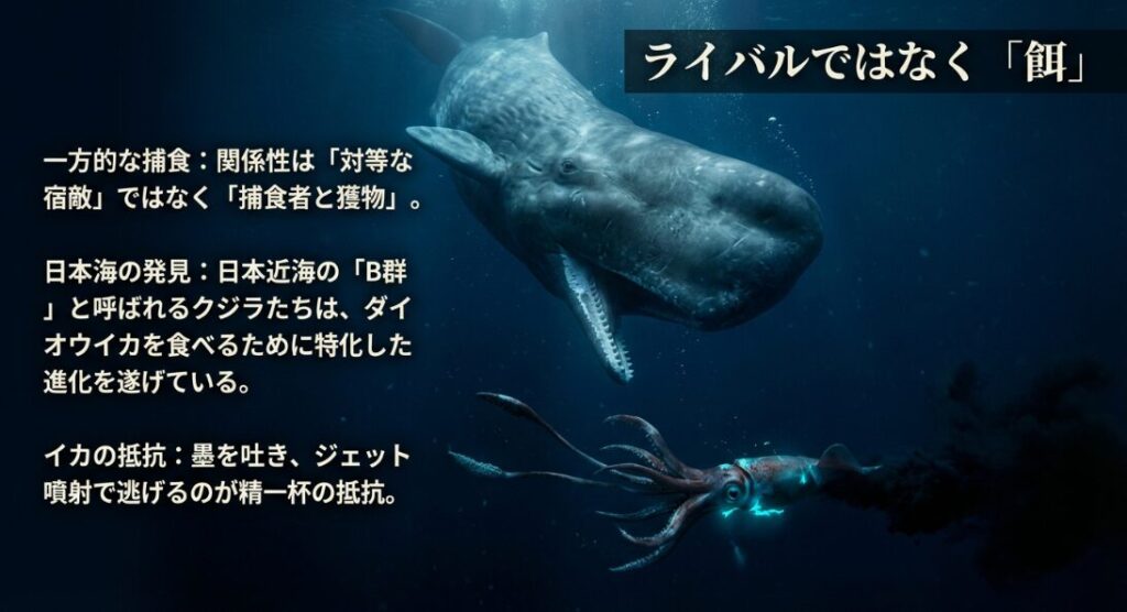 クジラにとってイカはあくまで「日常的な食事」