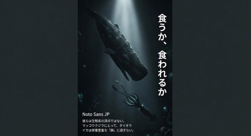 クジラの莫大な食欲を支えるだけの、圧倒的な数のダイオウイカが元気に暮らしている