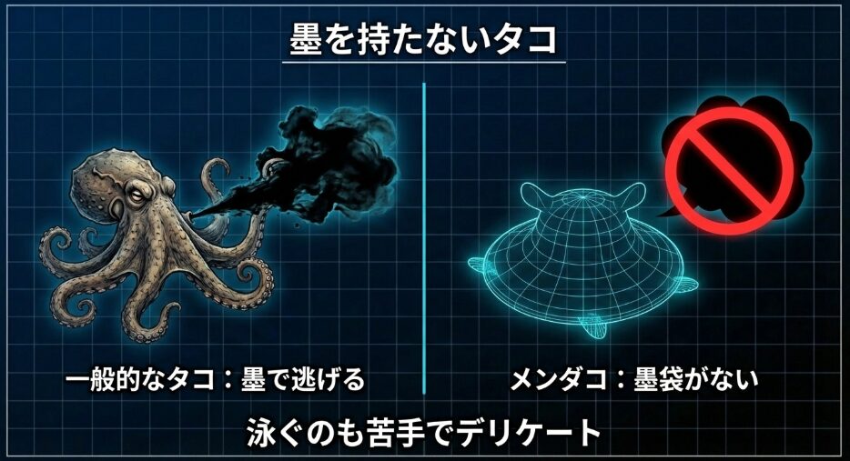 タコなのに墨を吐かない
