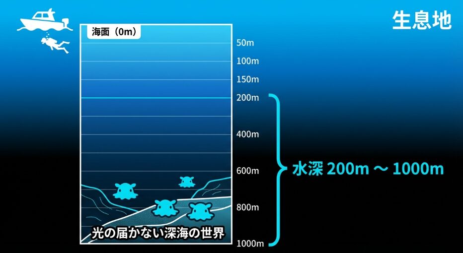 水深200m〜1000mという過酷な生息環境
