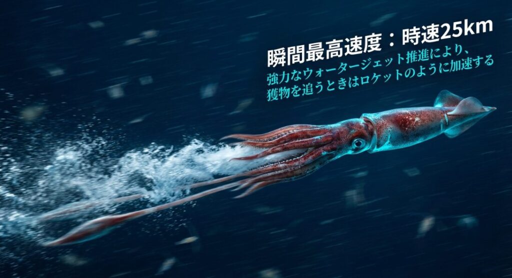 深海を俊敏に泳ぐジェット推進の意外な速さ