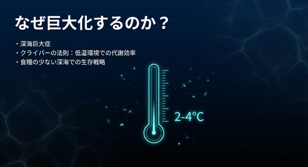 深海巨大症とダイオウイカがなぜ大きいかの理由