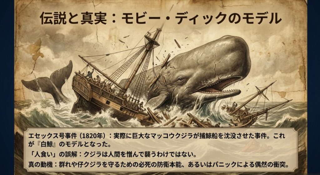 船を襲う巨大クジラとエセックス号沈没事件の真相
