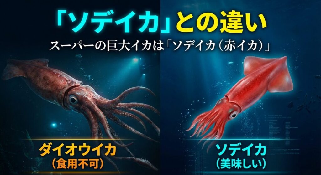 食用でうまいソデイカとダイオウイカの違い