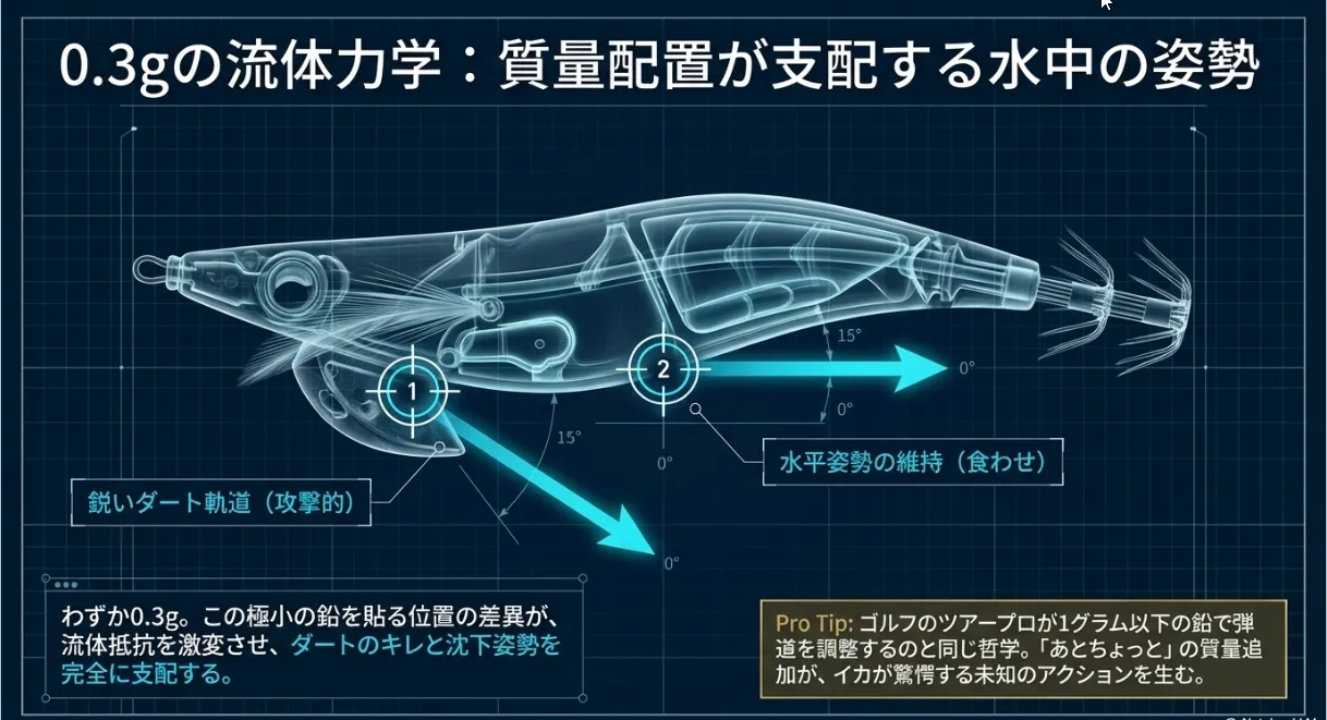 0.3gの鉛でエギが変わる！ヒデ流「板オモリ」の精密チューン