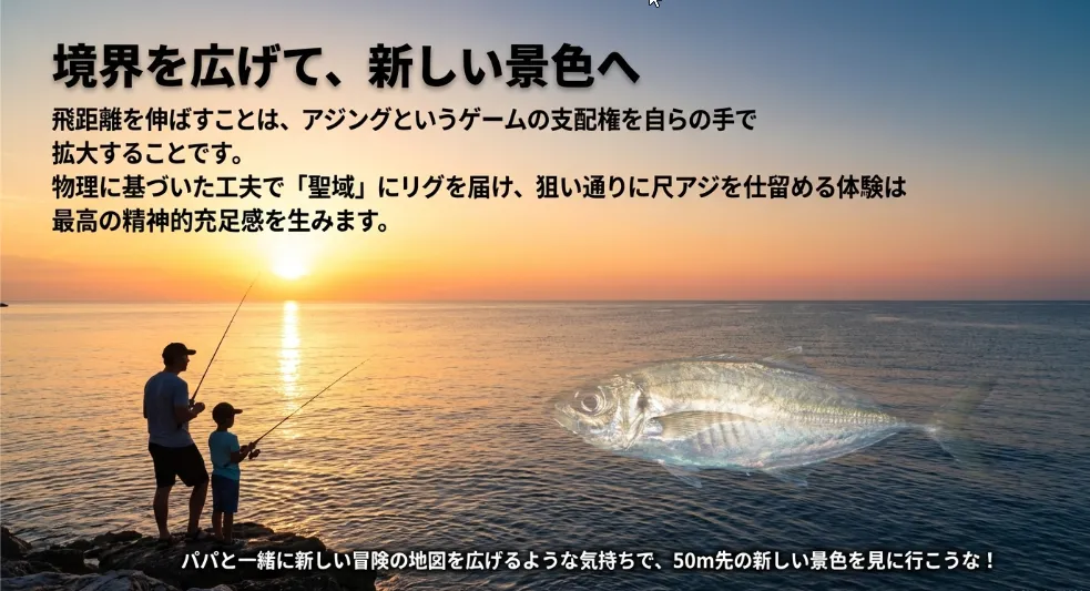 50m先の潮目へ！自らの手でアジングの境界を広げる