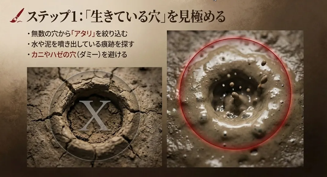 「生きている穴」を見分ける