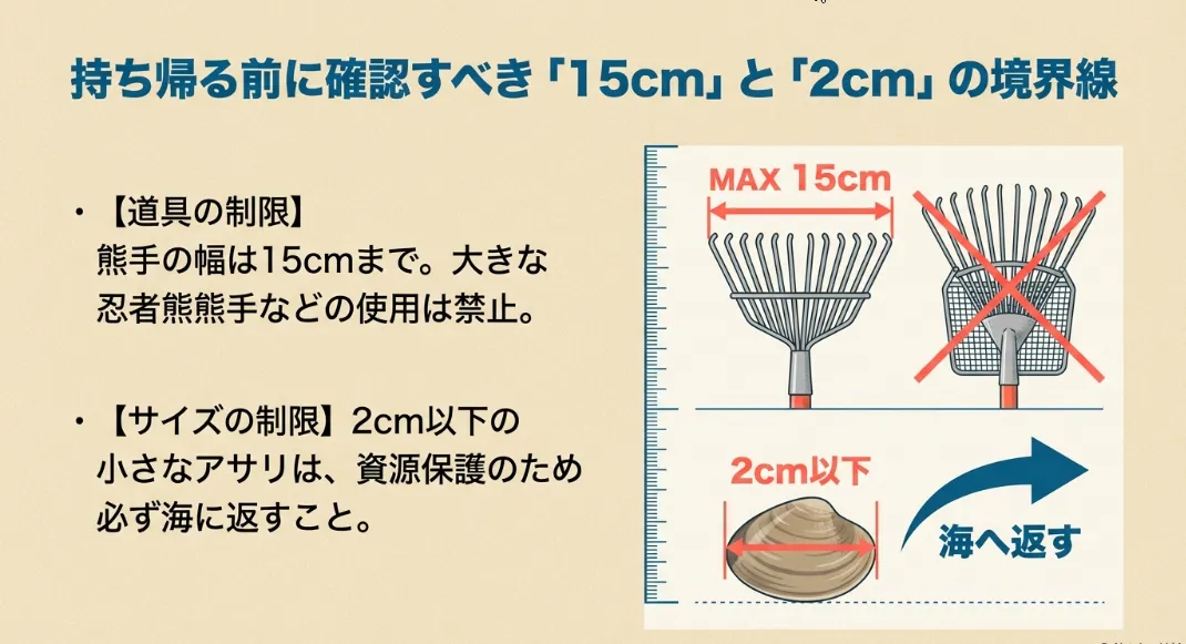 アサリなら2cm以下
