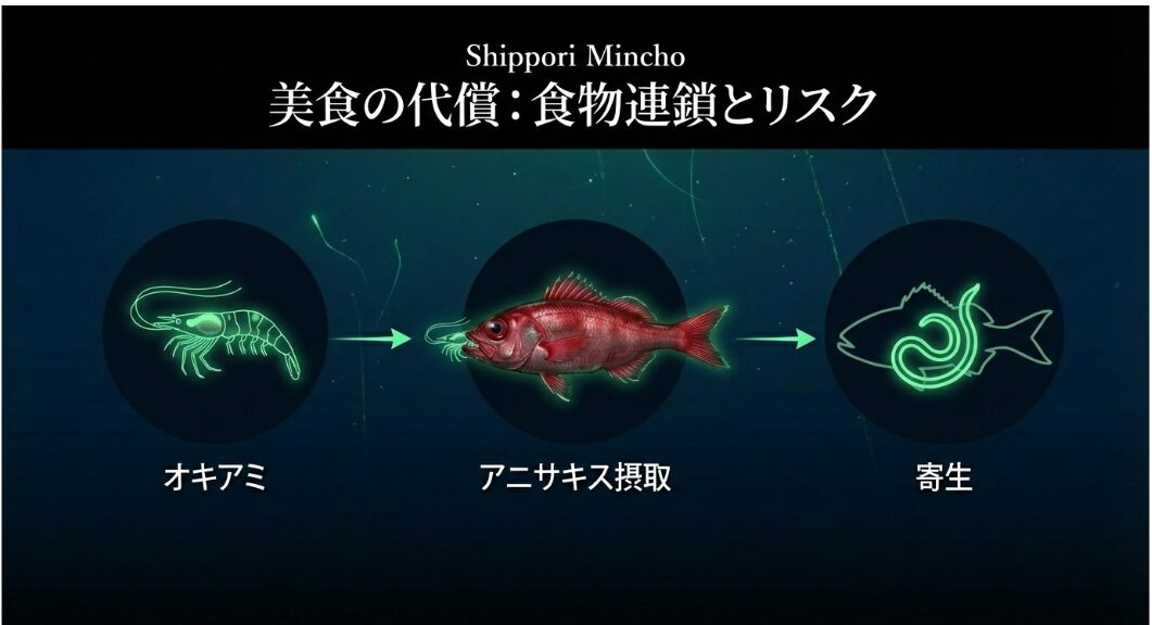 アニサキスの第一中間宿主であるオキアミやエビ類