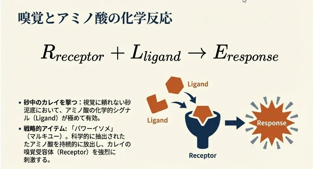 アミノ酸で食欲を強制ON！人工餌が持つ化学的誘引力