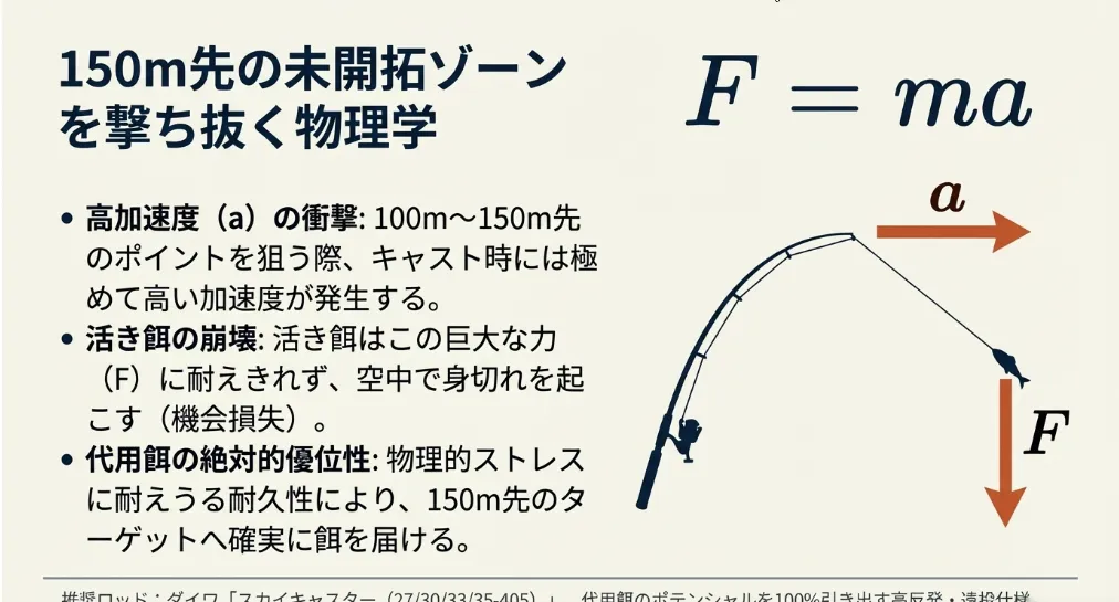 キャストの衝撃に負けない！塩蔵代用餌の驚異的な「針持ち」
