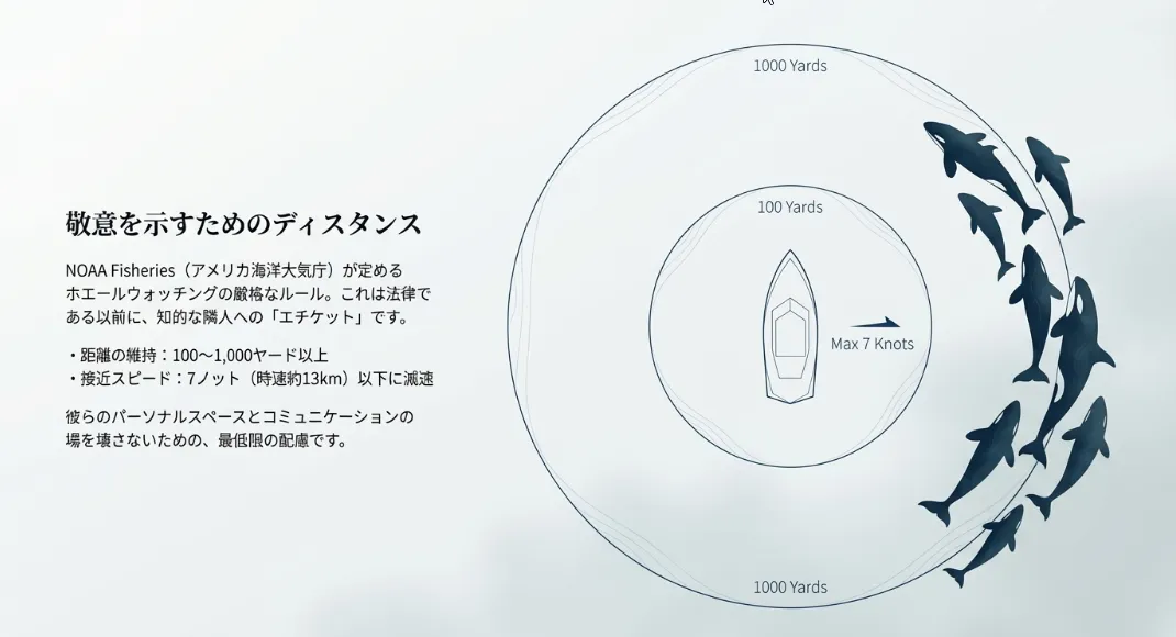 シャチが近づくとソナーをオフ