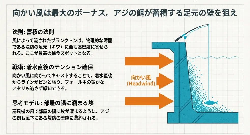 向かい風こそチャンス！足元に形成される高密度ポイントを叩け