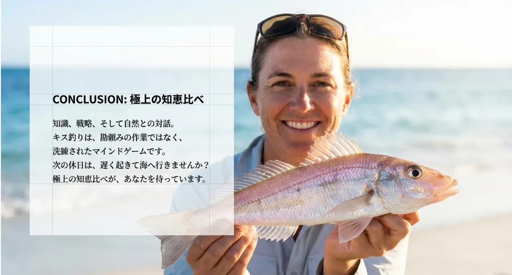 太陽の下でシロギスと対話する！論理で掴む最高の休日