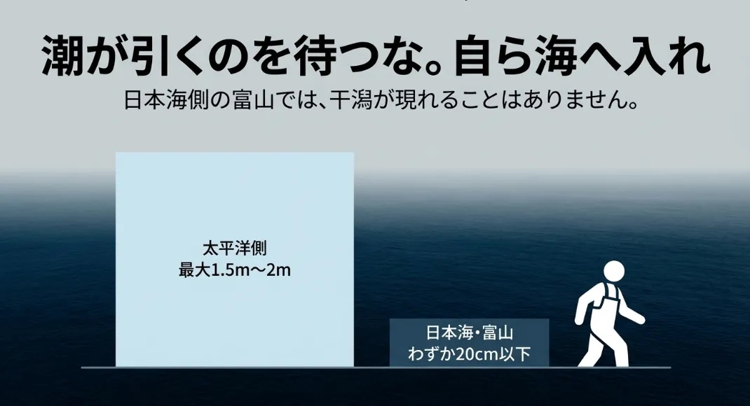 広大な干潟がほとんど形成されません。
