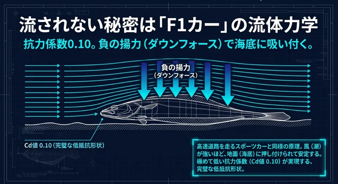 抗力係数0.10の衝撃！正面からの流れをいなす驚異のフォルム