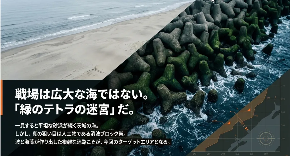 日立から大洗に続くT字型「ヘッドランド」こそが最高の狩場