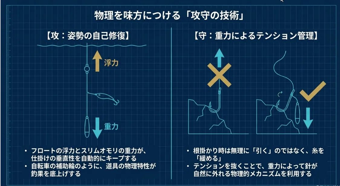 根掛かり生還術！「引く」より「緩める」物理学