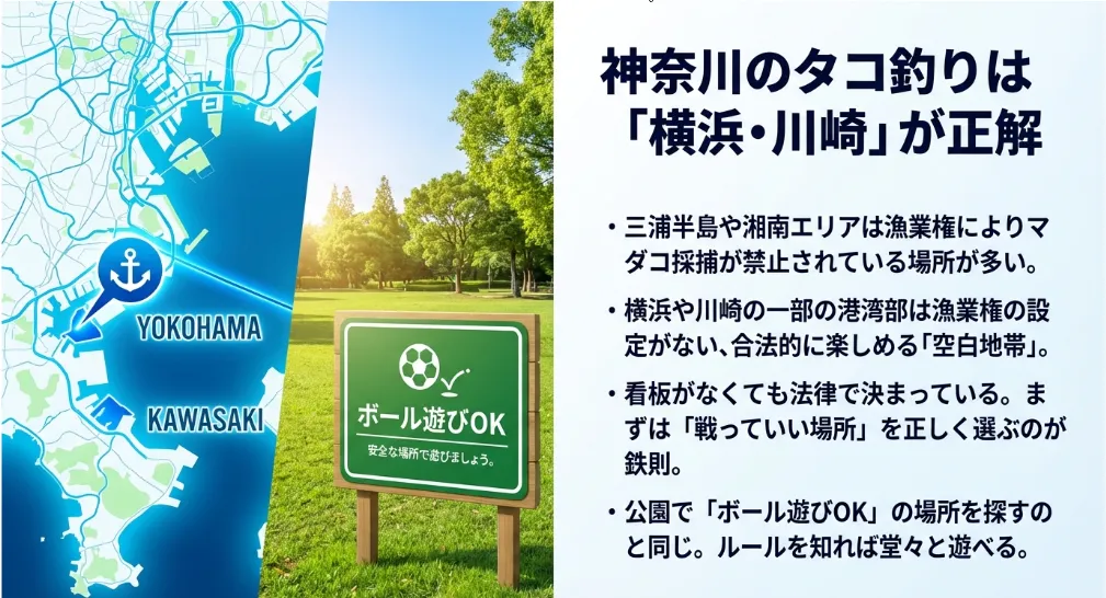 横浜・川崎はOK！神奈川でタコ釣りが楽しめる「空白地帯」