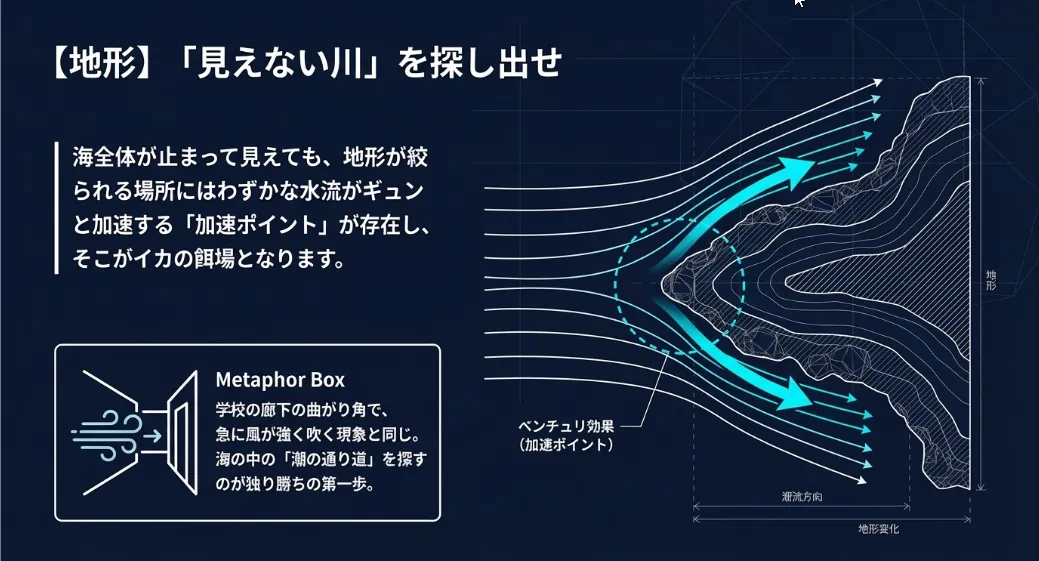 水流がギュンと加速