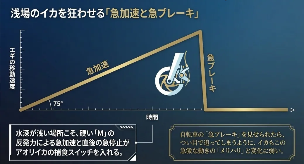 浅場で差が出る「硬い竿」を使った急ブレーキ作戦