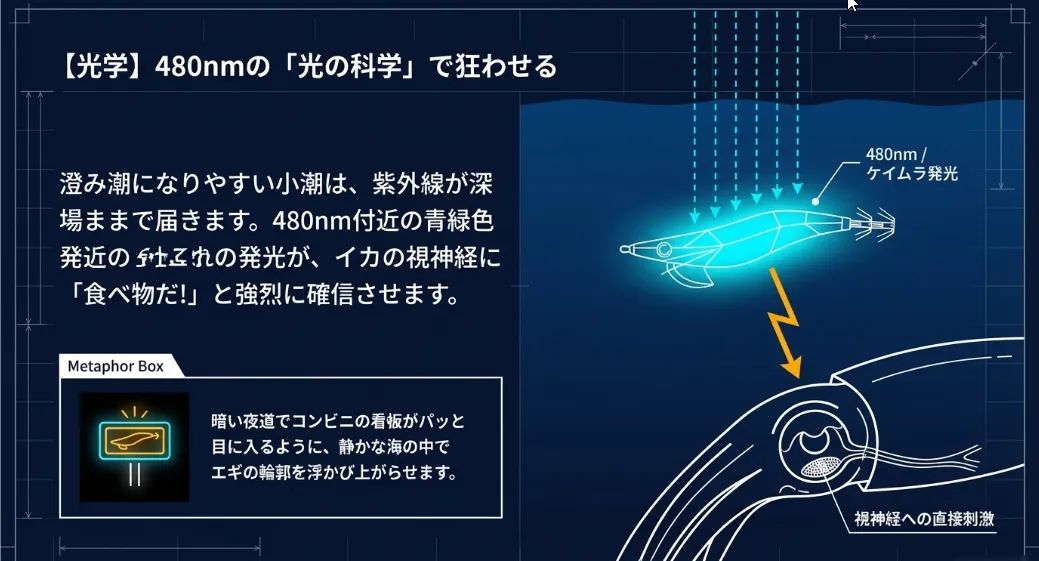 澄み潮を制する「青緑色の光」と紫外線の科学