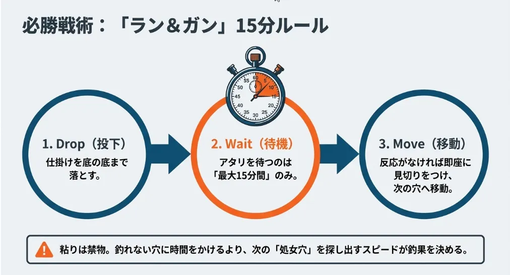 激流を逆手に取る！潮止まり前後15分が「奥の穴」への鍵