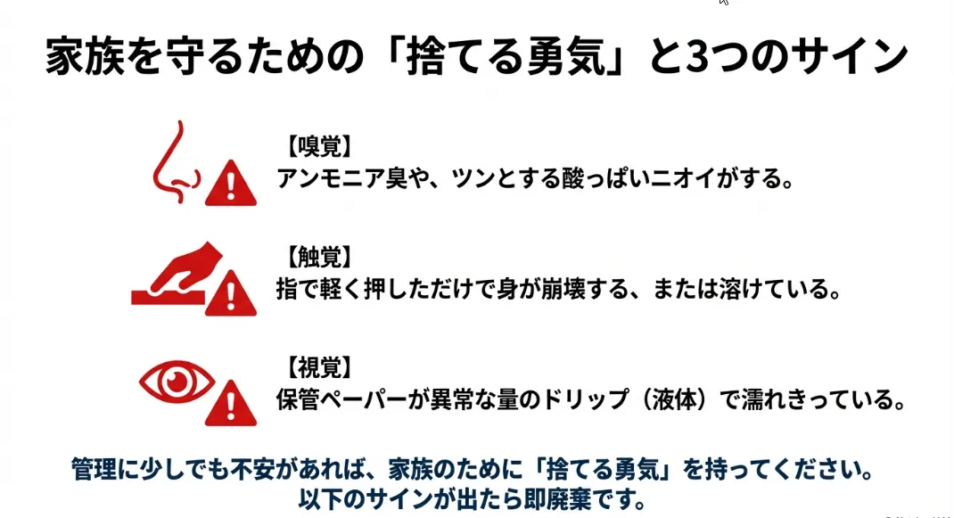 熟成が腐敗に転じた3つの判断基準
