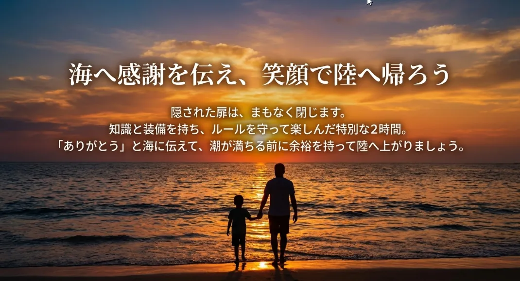 現場のプロや地域のルールに詳しい人の声に耳を傾ける勇気を持ってほしい。それが、長く海を楽しむための秘訣です。