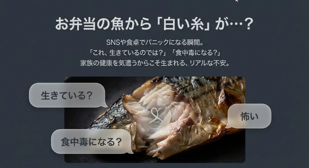 白い糸の正体は寄生虫じゃない！