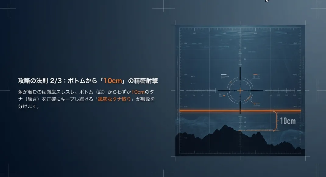 目の前10cmにエサが来れば食べます
