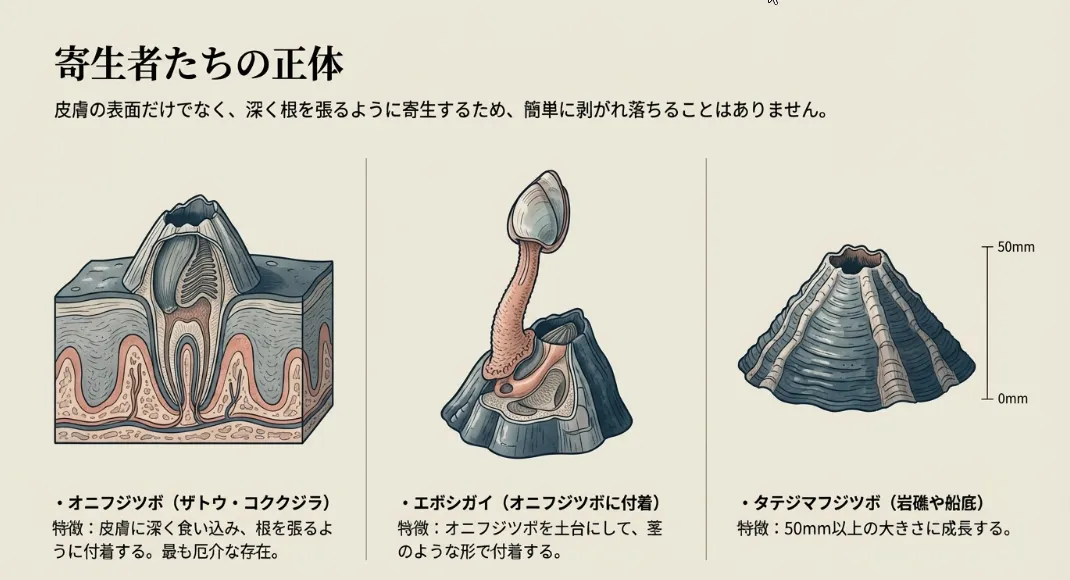 硬さに合わせて、形を進化させています。