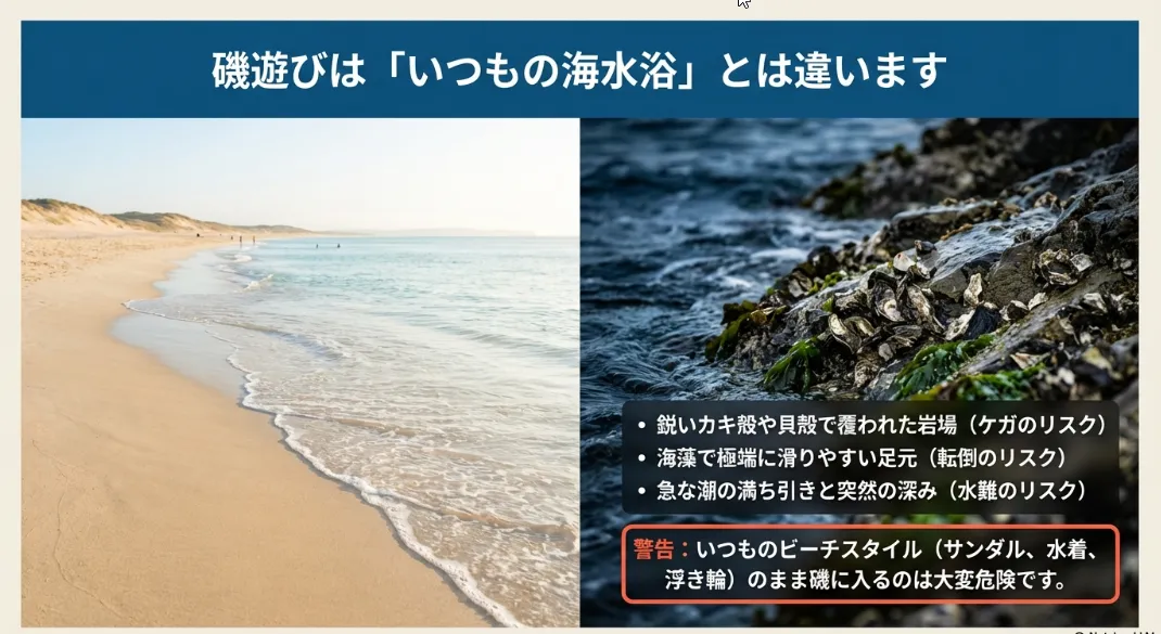 磯遊びは「足元」