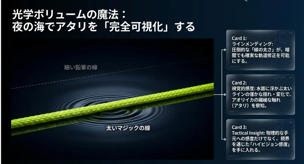 視認性が釣果を変える！1号の「太さ」がアタリを可視化する