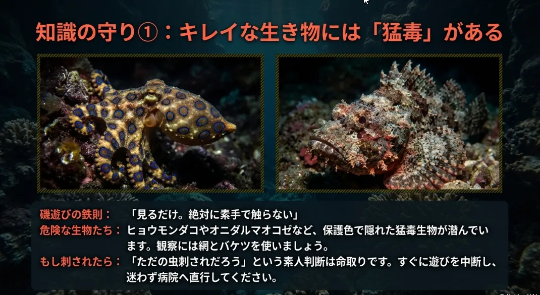 触る前に確認！磯に潜む「綺麗だけど怖い」有毒生物への護身術