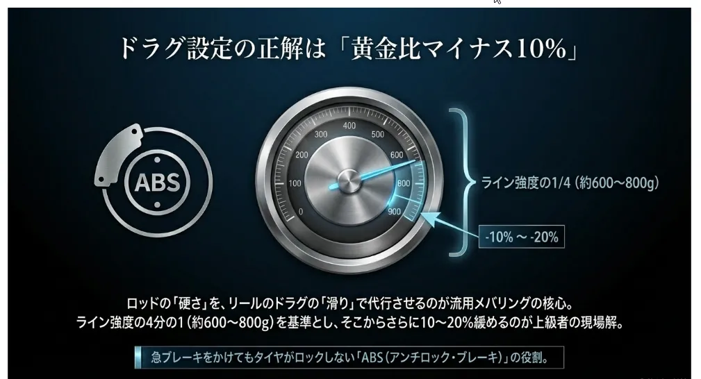 計算式で導く最適値！ライン強度の4分の1からさらに10％緩める