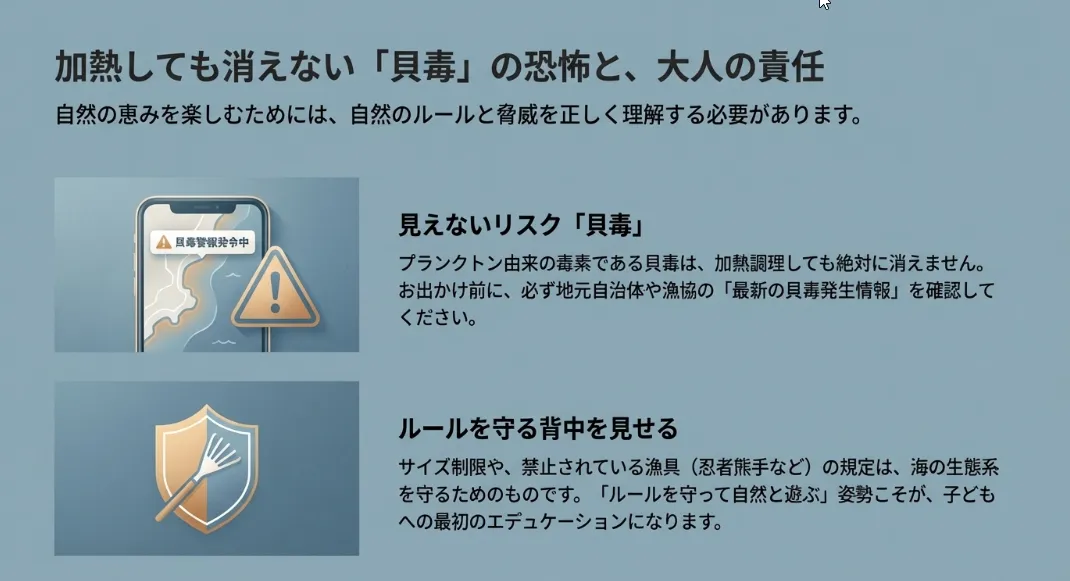 貝毒情報は命の守り神！自治体の安全宣言を確認してから海へ