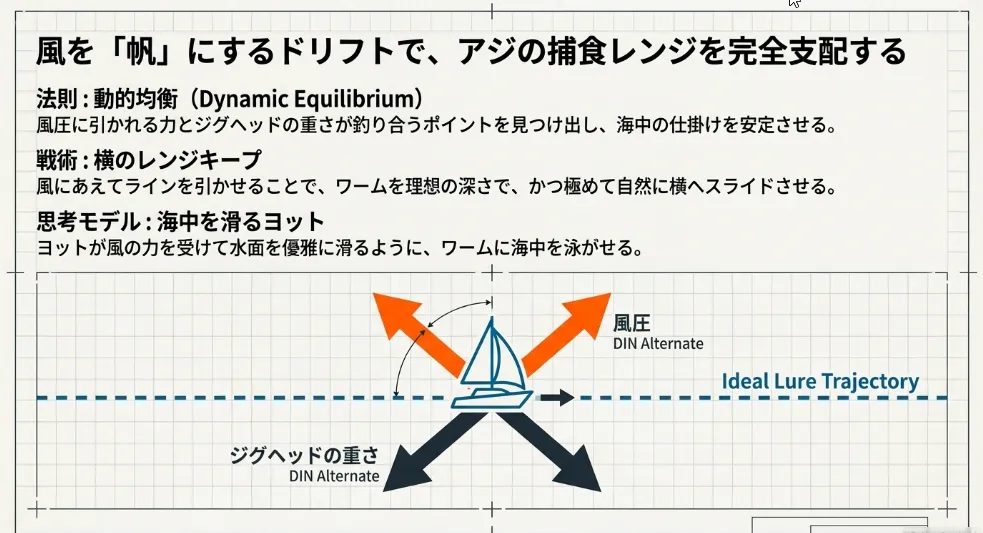 風を「帆」にするドリフト釣法がレンジキープの鍵を握る