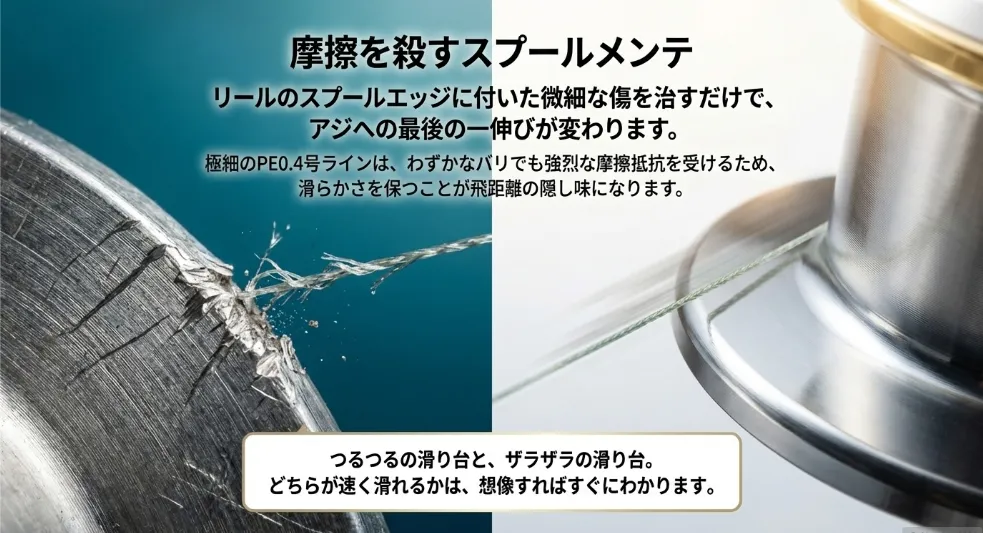 飛距離を殺さない！リールとラインの極微細メンテ術