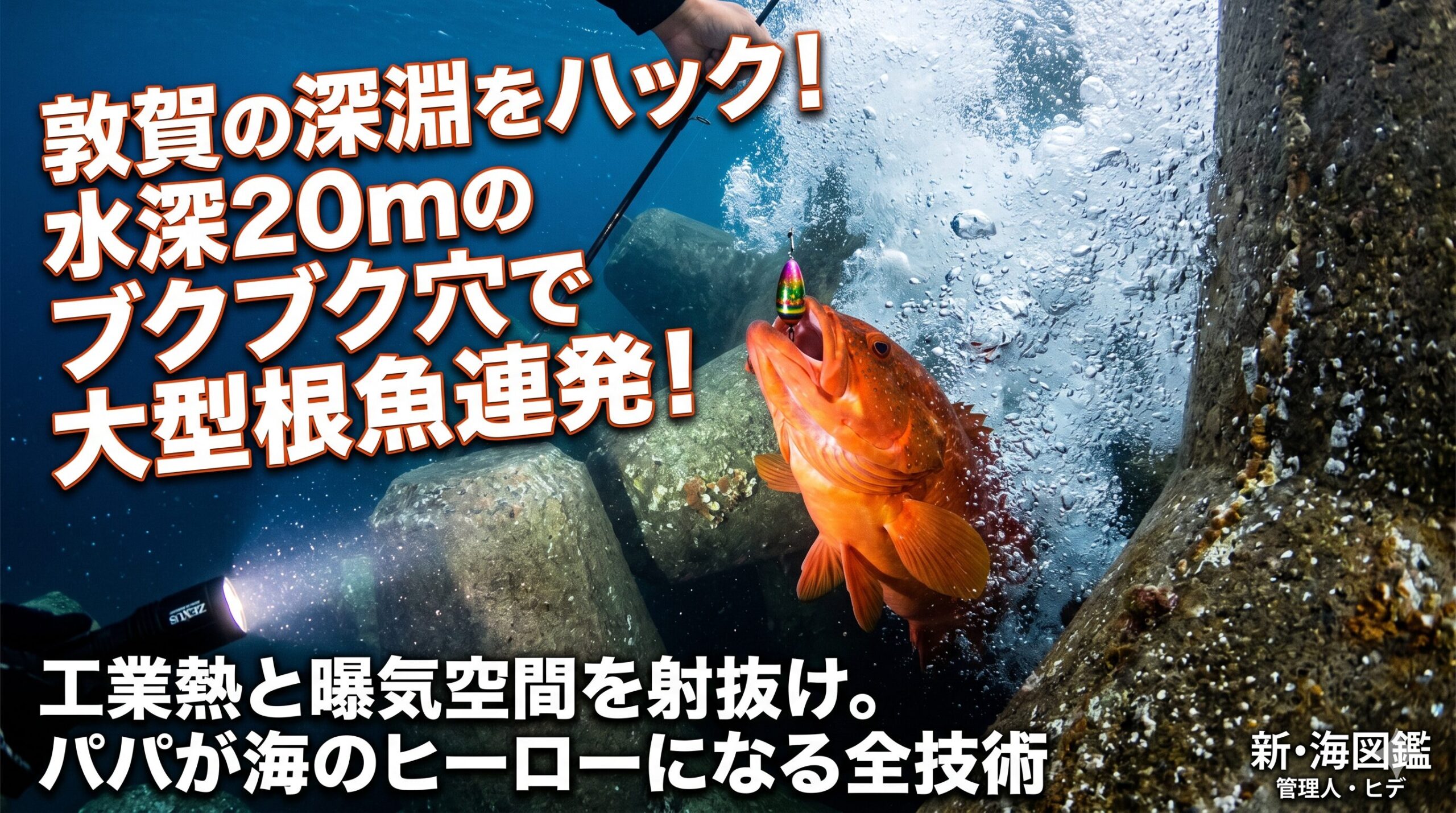 敦賀の穴釣り攻略！水深20mの巨大テトラでキジハタを釣るコツ | 新・海図鑑