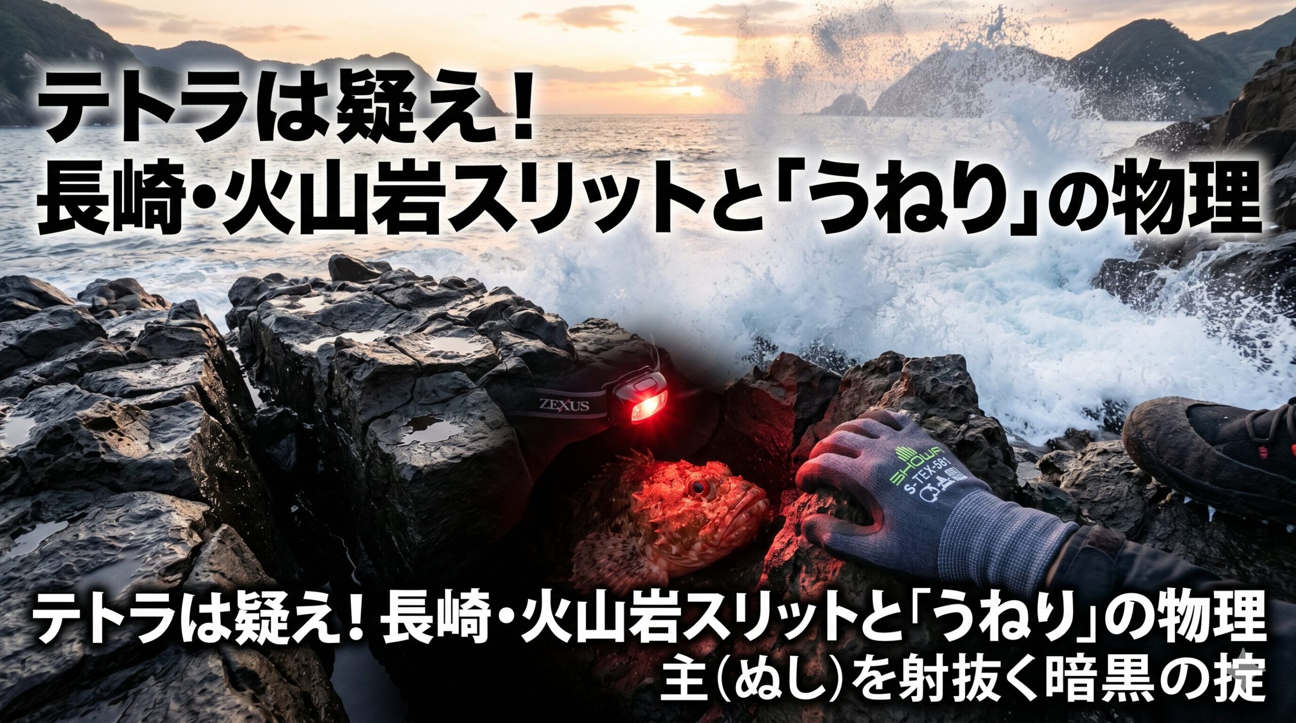長崎の穴釣り攻略！テトラや岩礁スリットで爆釣するポイントと装備の